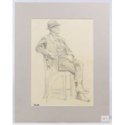(Attributed To) Leonard Tsuguharu Foujita (French, 1886-1968) Pencil Sketch