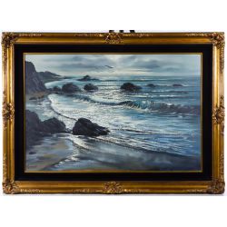 Violet Parkhurst (American, 1921-2008) "Pacific Sparkle" Oil on Canvas