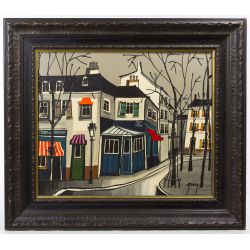 Guy Nochet (French, 20th Century) "Going to La Boheme" Oil on Canvas