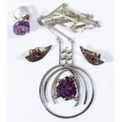Aaron Rubinstein Sterling Silver and Amethyst Jewelry Assortment