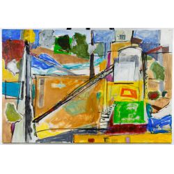 Holly Renald Cohn (American, 1930-2014) "Elmhurst Chicago Stone Co. 2" Acrylic on Canvas