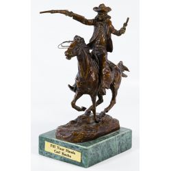(After) Carl Kauba (Austrian, 1865-1922) "Fill Your Hands" Bronze Cowboy Statue