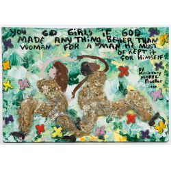 Mary L Praeter (American, 20th Century) "You Go Girls" Mixed Media on Board