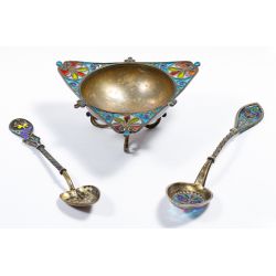 Sterling Silver, European Silver (800) and Plique-a-Jour Spoons