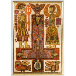 Rex Clawson (American, 1929-2007) "Religious" Mixed Media on Board