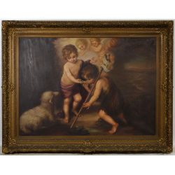 (After) Bartolome Esteban Murillo (Spanish, 1618-1682) "Children of the Shell" Oil on Canvas