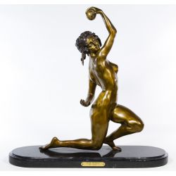 (After) Affortunato Gory (Italian, 1895-1925) "Nude with Ball" Bronze Statue