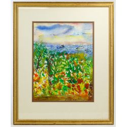 Emil D W Hauser (American, d.1982) "View to the Ocean, Florida" Watercolor on Paper