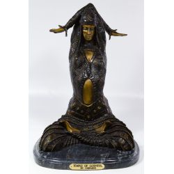 (After) Dimitri Chiparus (Romanian, 1886-1947) "Temple of the Goddess" Cast Bronze Statue