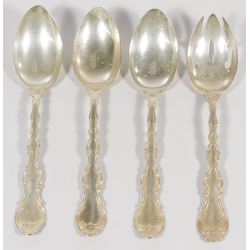 Gorham "Strasbourg" Sterling Silver Table and Vegetable Spoons