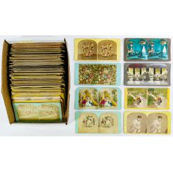 Color Tinted, Statue, Floral, Animal and Moon Stereoview Card Assortment