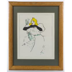 (After) Henri de Toulouse-Lautrec (France, 1864-1901) "Yvette Guilbert" Lithograph