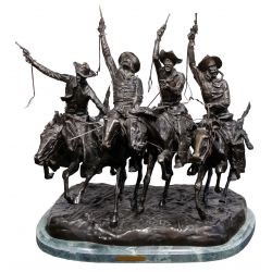 (After) Frederic Remington (American, 1861-1909) "Coming Thru the Rye" Bronze Statue