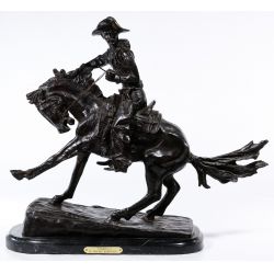 (After) Frederic Remington (American, 1861-1909) "Cowboy" Bronze Statue