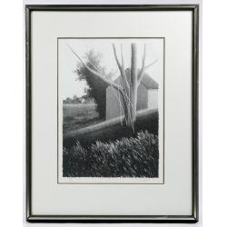 Robert Kipniss (American, b.1931) "Shack with Tree in Front" Lithograph