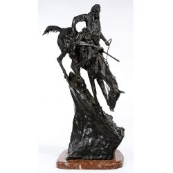 (After) Frederic Remington (American, 1861-1909) "Mountain Man" Bronze Statue