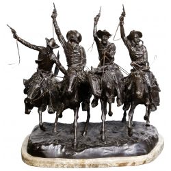 (After) Frederic Remington (American, 1861-1909) "Coming Thru the Rye" Bronze Statue