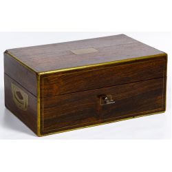 Maison Alphonse Giroux Rosewood and Brass Mounted Travel Dressing Box