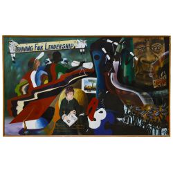 Bill Ross (African American, 20th Century) "Training for Leadership" Oil on Canvas
