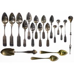 Coin Silver (900) and European Silver (800) Flatware Assortment
