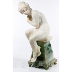 Lardelli (European, 20th Century) Carved Marble and Agate Statue