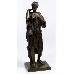 (After) Praxiteles (Greek, 395-330 BCE) "Dianna of Gabii" Bronze Statue