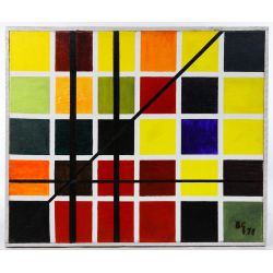 Manuel Blanco-Gonzalez (Spanish, 1932-2004) "Diagonal" Oil on Canvas