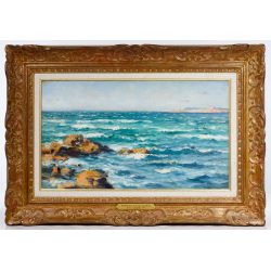 Jean-Baptiste Armand Guillaumin (French, 1841-1927) "La Mer" Oil on Canvas