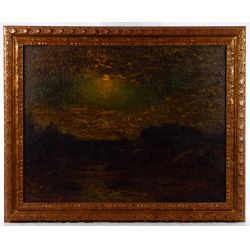 (Attributed to) Ralph Albert Blakelock (American, 1847-1919) Oil on Canvas