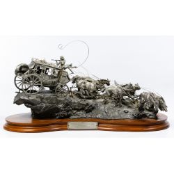 Michael Boyett (American, 1943-2015) "Flat Out for Red River Station" Statue