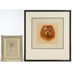 Louis Icart (French, 1888–1950) Lithographs "Mon Chien" and "Curly Locks" Lithographs