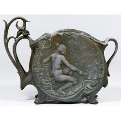 Jean Garnier (French, 19th Century) Cast Metal Art Nouveau Vase
