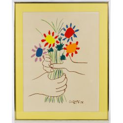 Pablo Picasso (Spanish, 1881-1973) "Bouquet of Flowers" Print