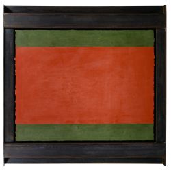 Rene Allain (Canadian, b.1951) "3rd Colors" Plaster on Burlap