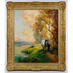 (Attributed to) J. Paulo Barbizon (American, 20th Century) Oil on Canvas