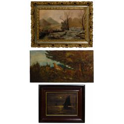 Unknown Artists (American, 20th Century) Oil on Canvas Paintings