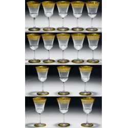 St. Louis Crystal and and Continental Glass "Thistle" Burgundy Wine Glasses