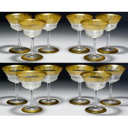 St. Louis Crystal "Thistle" American Sherbet and Champagne Glasses