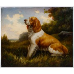 Jim Hutt (American, 20th Century) Brittany Spaniel Oil on Canvas