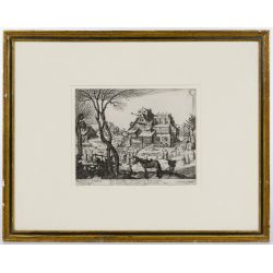 Simon Frisius (Dutch, c.1570-1628/29) "The Arrival of the Magi" Etching