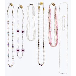 14k Gold, Semi-Precious Gemstone and Pearl Necklace and Bracelet Assortment