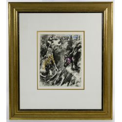 Marc Chagall (Russian / French, 1887-1985) "The Fontaine Fables" Hand Colored Etching