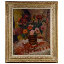 Bela Czobel (Hungarian, 1883-1976) "Grand Bouquet" Oil on Canvas