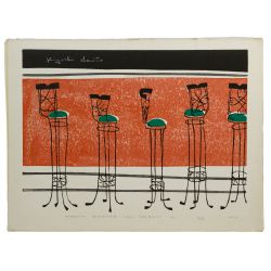 Kiyoshi Saito (Japanese, 1907-1997) "French Quarter New Orleans" Woodblock Print