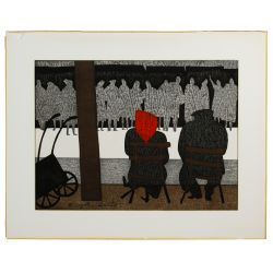 Kiyoshi Saito (Japanese, 1907-1997) "Book-Store Seine Paris" Woodblock Print