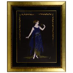 Erte (Romain de Tirtoff) (Russian / French, 1892-1990) "Flower Petal Gown" Embossed Serigraph
