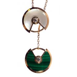 Cartier 18k Pink Gold and Diamond "Amulette de Cartier" Pendant and Necklace