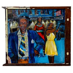 Wayne Manns (American, 20th Century) "Minnies Inn" Acrylic and Found Objects on Panel