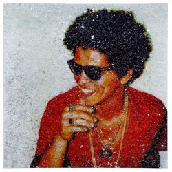 Tiffanie Anderson (American, b.1988) "Bruno Mars" Mixed Media on Canvas