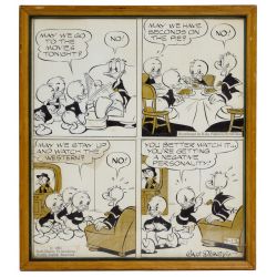 Walt Disney Productions "Donald Duck" Ink and Acetate Four Panel Comic on Paper